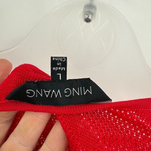 Ming Wang Tunic Top Blouse Size Large Poncho Sleeve Studded Lagenlook Boxy - Picture 11 of 11